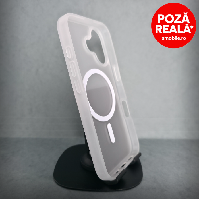 Husa pentru iPhone 15 - White Matte - MagSafe Inel Magnetic [2]