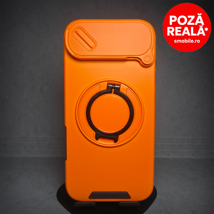 Husa pentru Samsung Galaxy S26 Ultra - Portocaliu Matte - Protectie Camere - Suport Incorporat [2]