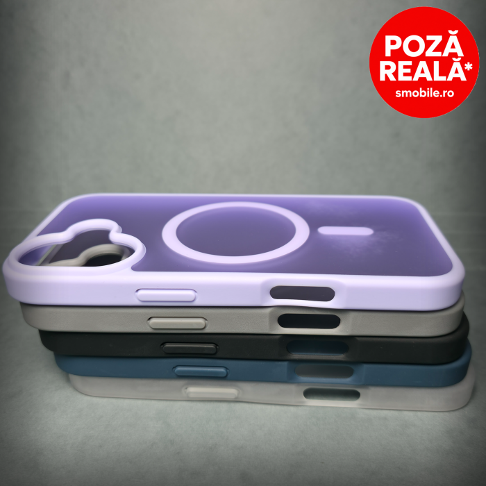 Husa pentru iPhone 16 - Gri Matte - MagSafe Inel Magnetic [5]