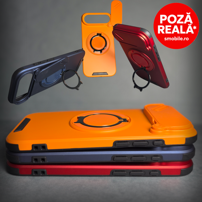 Husa pentru Samsung Galaxy S26 Ultra - Albatru Matte - Protectie Camere - Suport Incorporat [5]