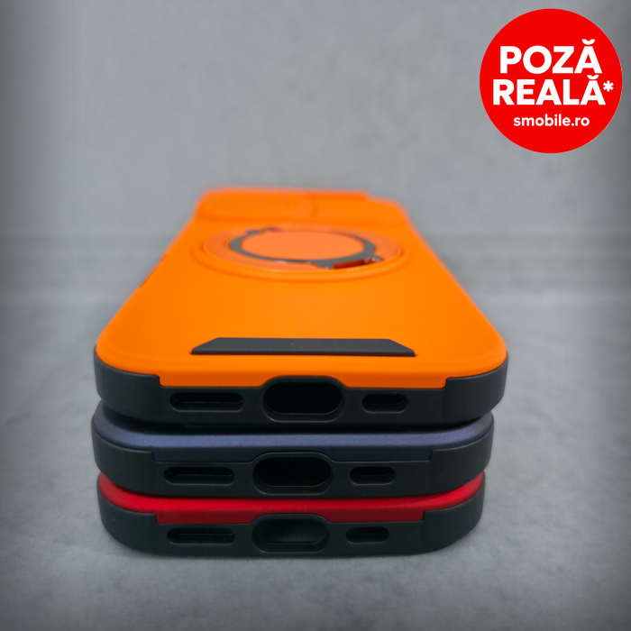 Husa pentru iPhone 17 - Portocaliu Matte - Protectie Camere - Suport Incorporat [3]