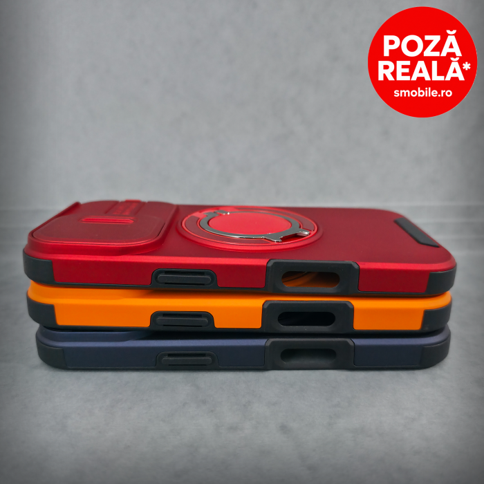 Husa pentru iPhone 17 - Portocaliu Matte - Protectie Camere - Suport Incorporat [4]