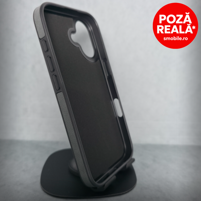 Husa pentru iPhone 16 Pro - GreenTextura Piele - PREMIUM - MagSafe Inel Magnetic [2]
