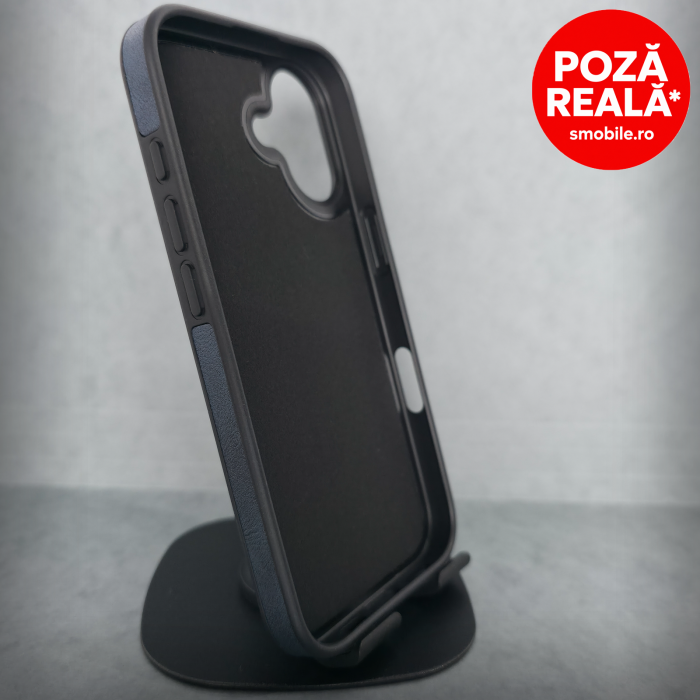 Husa pentru iPhone 16 Plus - Bluemarin Textura Piele - PREMIUM - MagSafe Inel Magnetic [2]