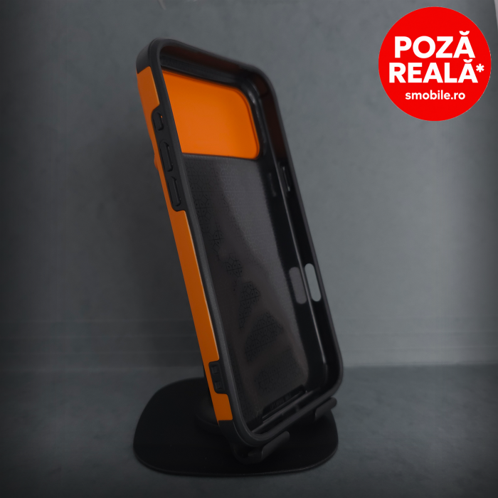 Husa pentru iPhone 17 Pro - Orange Matte - Protectie Camere - Suport Incorporat [2]