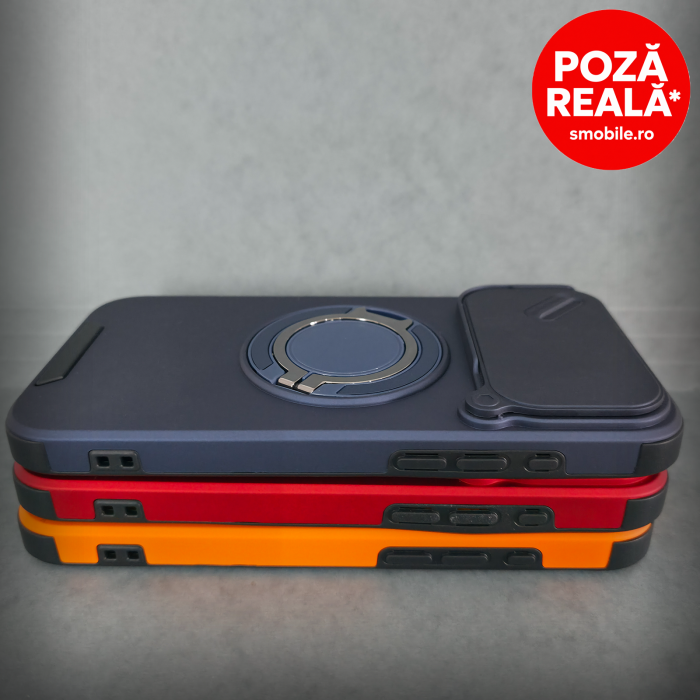 Husa pentru iPhone 17 Pro - Orange Matte - Protectie Camere - Suport Incorporat [3]
