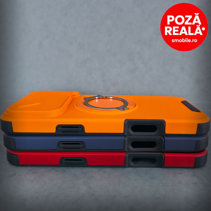 Husa pentru iPhone 17 Pro - Orange Matte - Protectie Camere - Suport Incorporat [6]