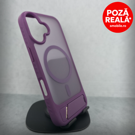 Iphone 16 Plus - Husa pentru iPhone 16 Plus - Mov Catifelat - MagSafe Inel Magnetic