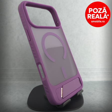 Iphone 17 Pro - Husa pentru iPhone 17 Pro - Mov Catifelat - MagSafe Inel Magnetic