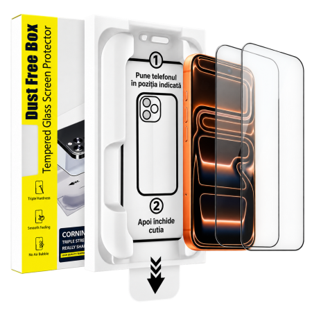 Iphone 17 Pro Max - Folie de Sticlă Diamond Armor cu Aplicator – 2 Buc. pentru iPhone 17 Pro Max