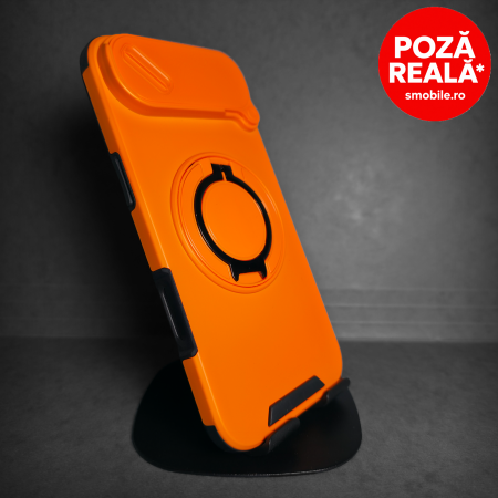 Samsung S26 Ultra - Husa pentru Samsung Galaxy S26 Ultra - Portocaliu Matte - Protectie Camere - Suport Incorporat