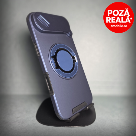 Samsung S26 Ultra - Husa pentru Samsung Galaxy S26 Ultra - Albatru Matte - Protectie Camere - Suport Incorporat
