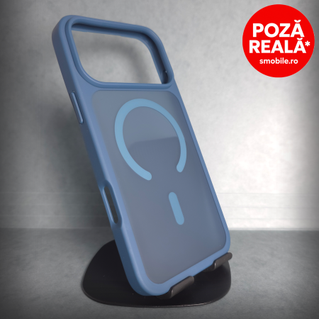 Iphone 17 Pro - Husa pentru iPhone 17 Pro - Albastru Matte - MagSafe Inel Magnetic