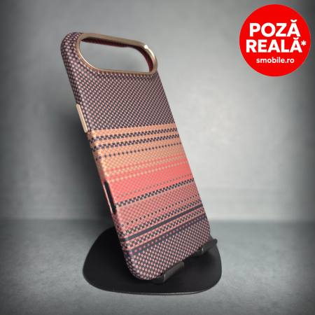 Iphone 17 Air - Husa pentru iPhone 17 Air - Brown Ultra Soft - MagSafe Inel Magnetic - Fibra de Carbon