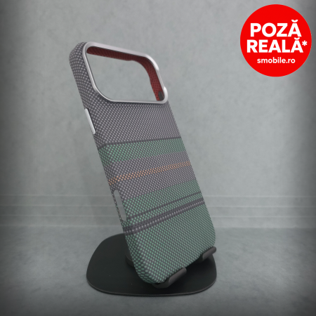 Iphone 17 Pro - Husa pentru iPhone 17 Pro - Green Ultra Soft - MagSafe Inel Magnetic - Fibra de Carbon