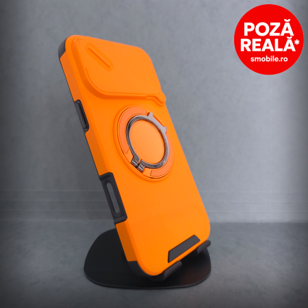 Iphone 17 Pro Max - Husa pentru iPhone 17 ProMax - Orange Matte - Protectie Camere - Suport Incorporat