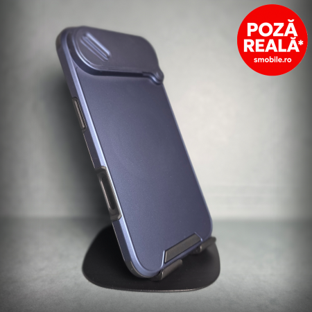 Iphone 17 Air - Husa pentru iPhone 17 Air - Albastru Matte - MagSafe Inel Magnetic Protectie Camere