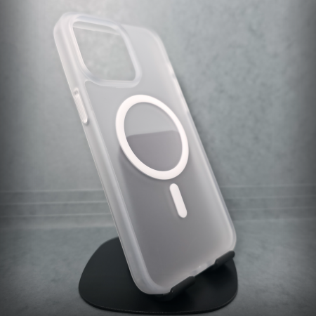 Iphone 15 Pro Max - Husa pentru iPhone 15 Pro Max - White Matte - MagSafe Inel Magnetic