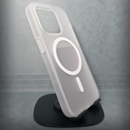 Iphone 15 Pro - Husa pentru iPhone 15 Pro - White Matte - MagSafe Inel Magnetic