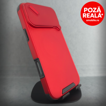 Iphone 17 Pro Max - Husa pentru iPhone 17 Air - Rosu Matte - MagSafe Inel Magnetic Protectie Camere