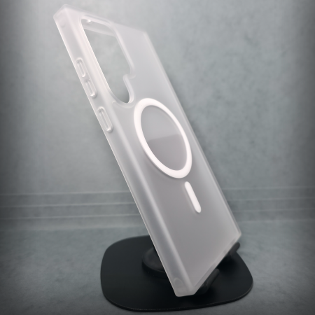 Samsung S23 Ultra - Husa pentru Samsung Galaxy S23 Ultra - White Matte - MagSafe Inel Magnetic
