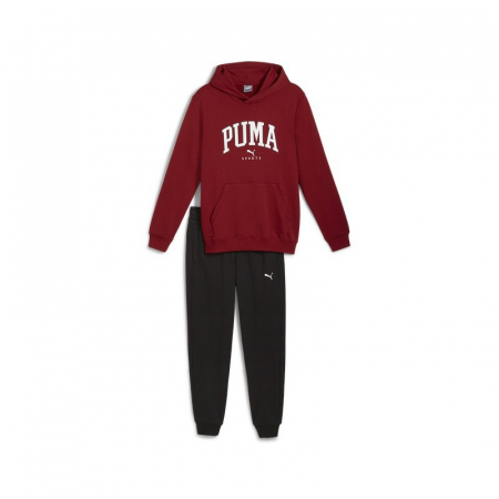 TRENING - PUMA SQUAD Hooded Suit TR Intense Red 681901-13