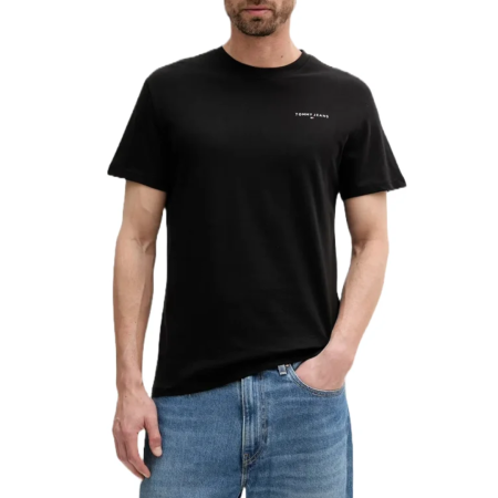Barbati - T-SHIRT MANICA CORTA COTONE SLIM LOGO LINEAR CHEST DM0DM21780-BDS