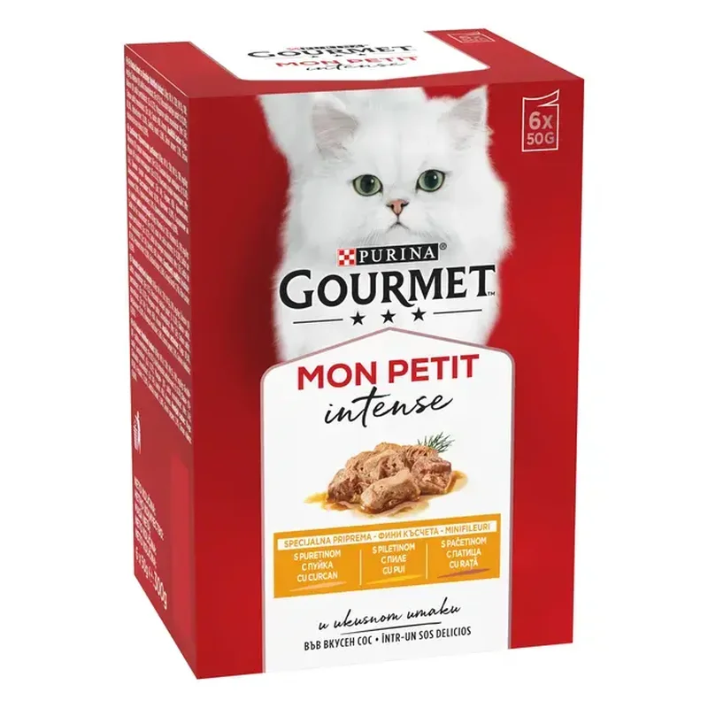 Gourmet Mon Petit Selectie Mixta cu Rata, Pui si Curcan in sos pentru pisici [2]