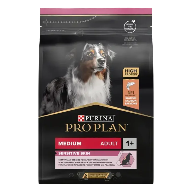 PURINA Pro Plan Sensitive Skin cu Somon pentru caini adulti de rasa medie [2]