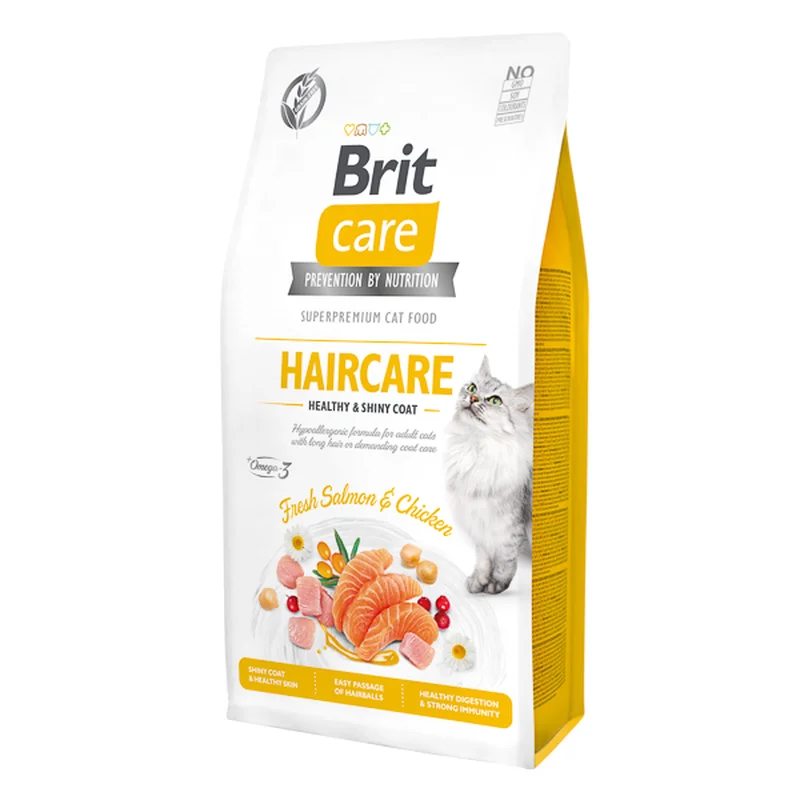Hrana uscata pisici - Brit Care Haircare Healthy & Shiny Coat cu Somon si Pui pentru pisici