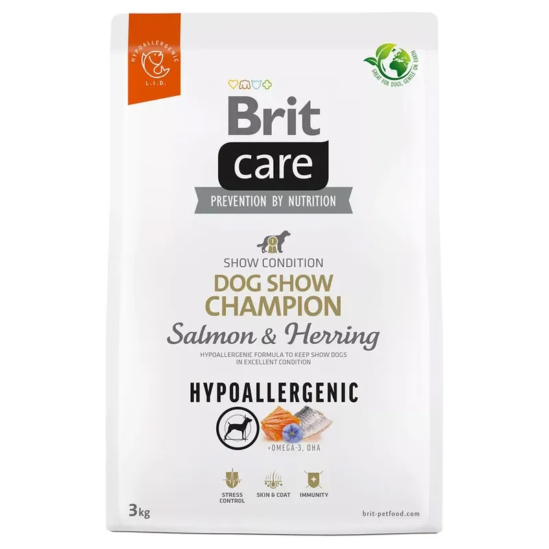 Hrana uscata caini - Brit Care Hypoallergenic Dog Show Champion cu Somon si Hering pentru caini adulti de expozitie