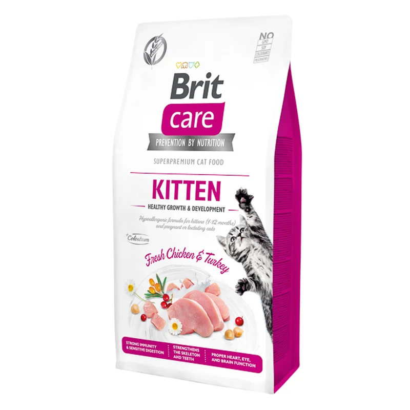Hrana pentru Pisici - Brit Care Kitten Healthy Growth & Development cu Pui si Curcan pentru pui de pisici
