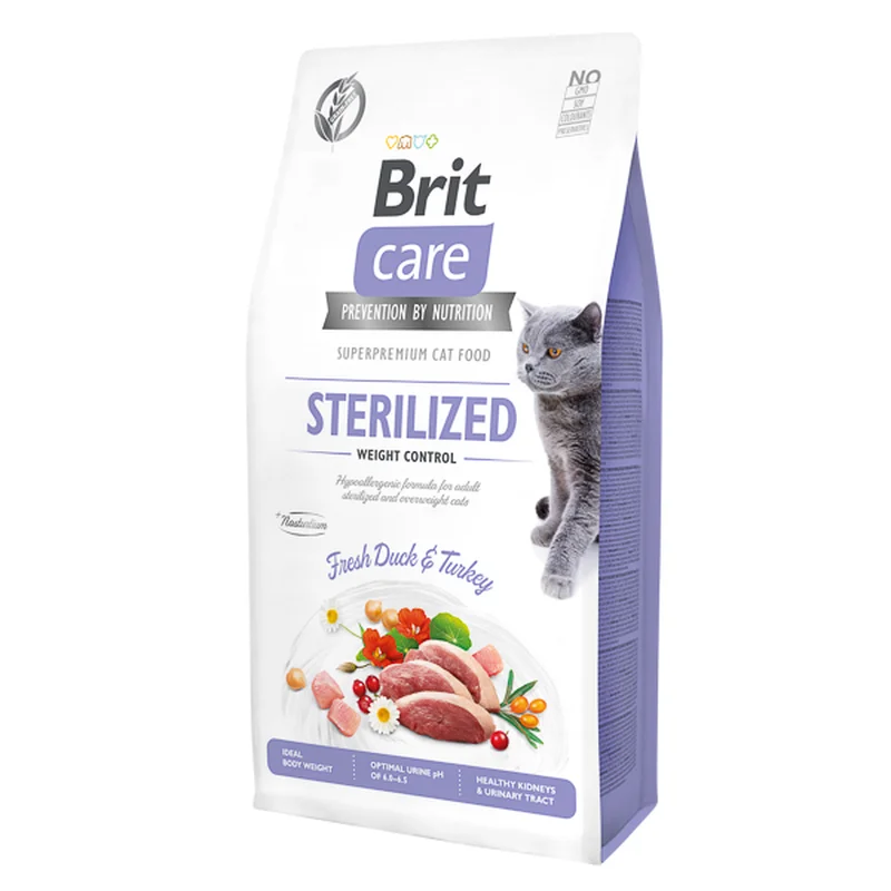 Hrana pentru Pisici - Brit Care Sterilized Weight Control cu Rata si Curcan pentru pisici sterilizate
