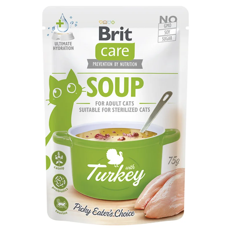 Hrana pentru Pisici - Brit care Supa de Curcan pentru pisici