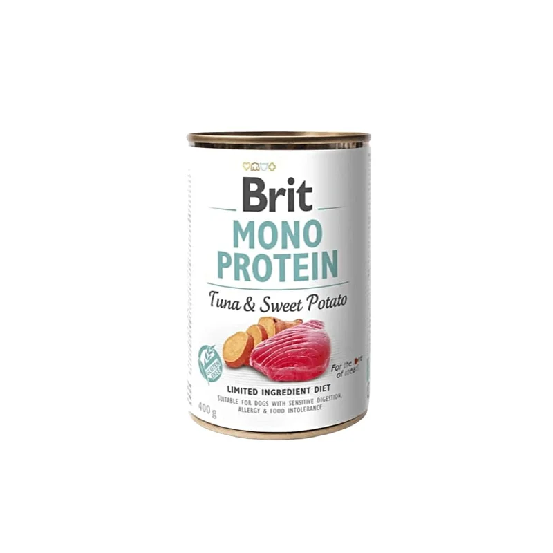 Hrana umeda caini - Brit Mono Protein Ton si Cartofi dulci ideal pentru caini cu digestie sensibila sau alergii