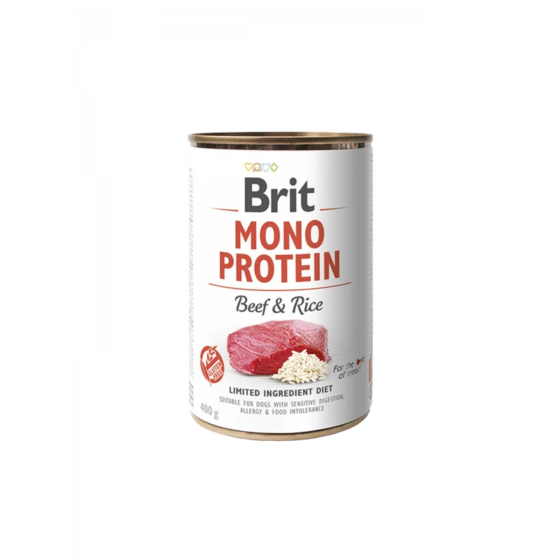 Hrana umeda caini - Brit Mono Protein Vita si Orez ideal pentru caini cu digestie sensibila sau alergii