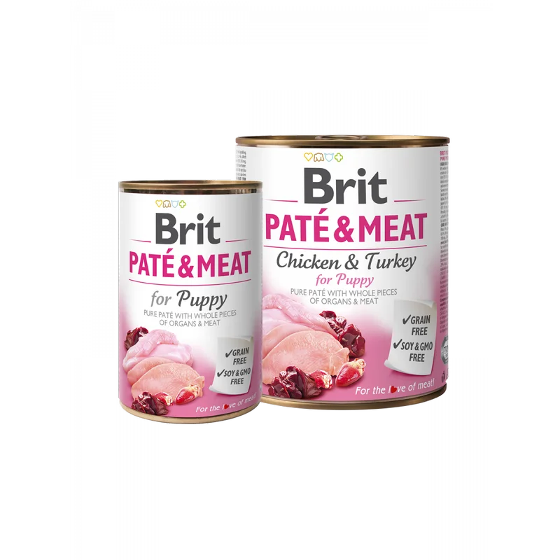 Formule speciale - Brit Pate & Meat Puppy Pui si Curcan hrana complementara pentru catei