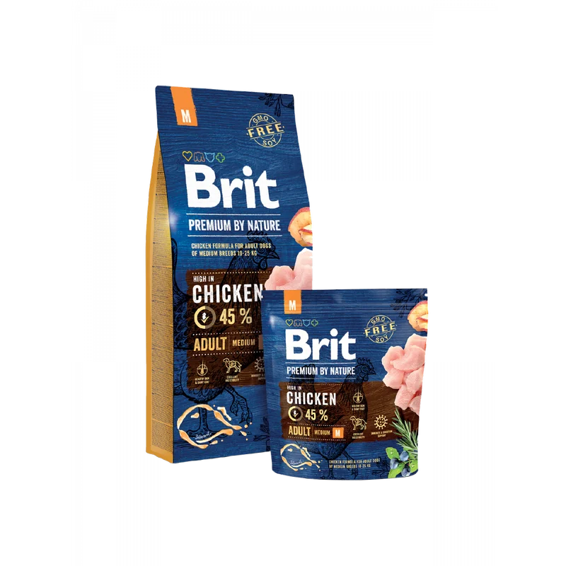 Formule speciale - Brit Premium by Nature Adult M cu Pui pentru caini de rasa medie