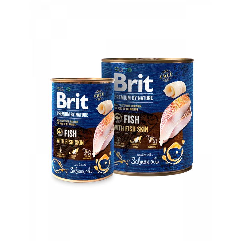 Formule speciale - Brit Premium by Nature cu Peste si piele de peste pentru caini de toate rasele