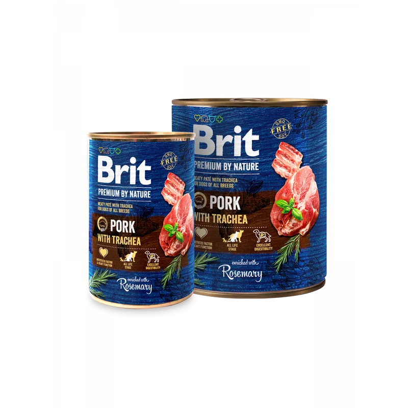 Formule speciale pentru Caini - Brit Premium by Nature cu Porc si Trahee pentru caini de toate rasele
