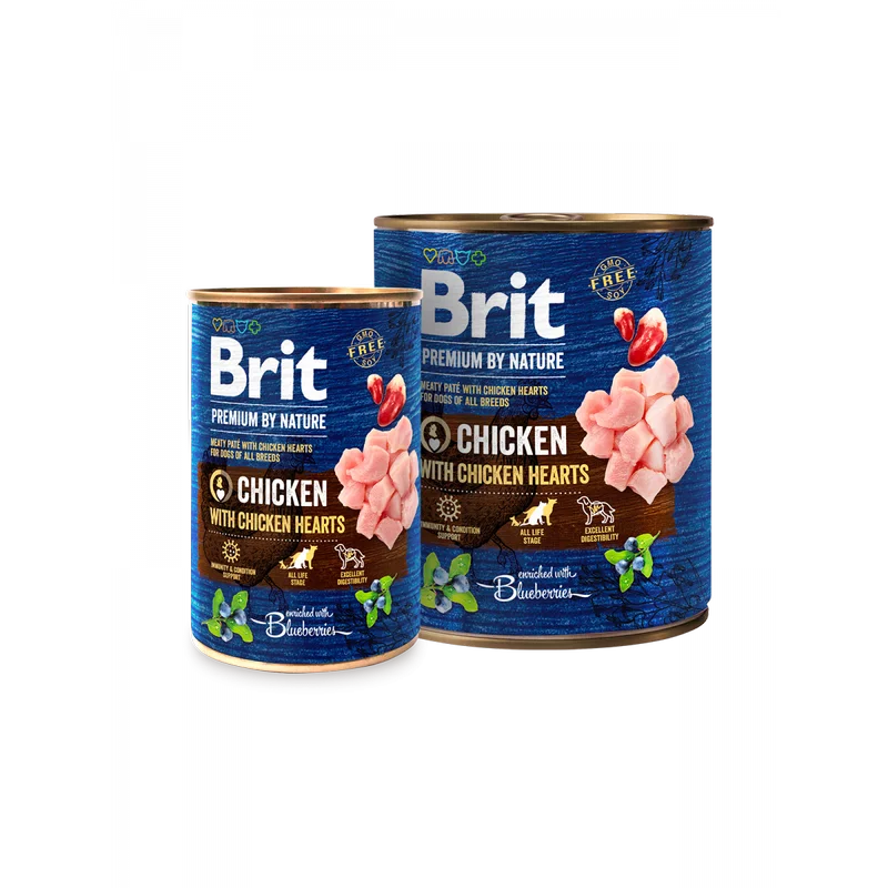 Formule speciale pentru Caini - Brit Premium by Nature cu Pui si Inimi de pui pentru caini de toate rasele