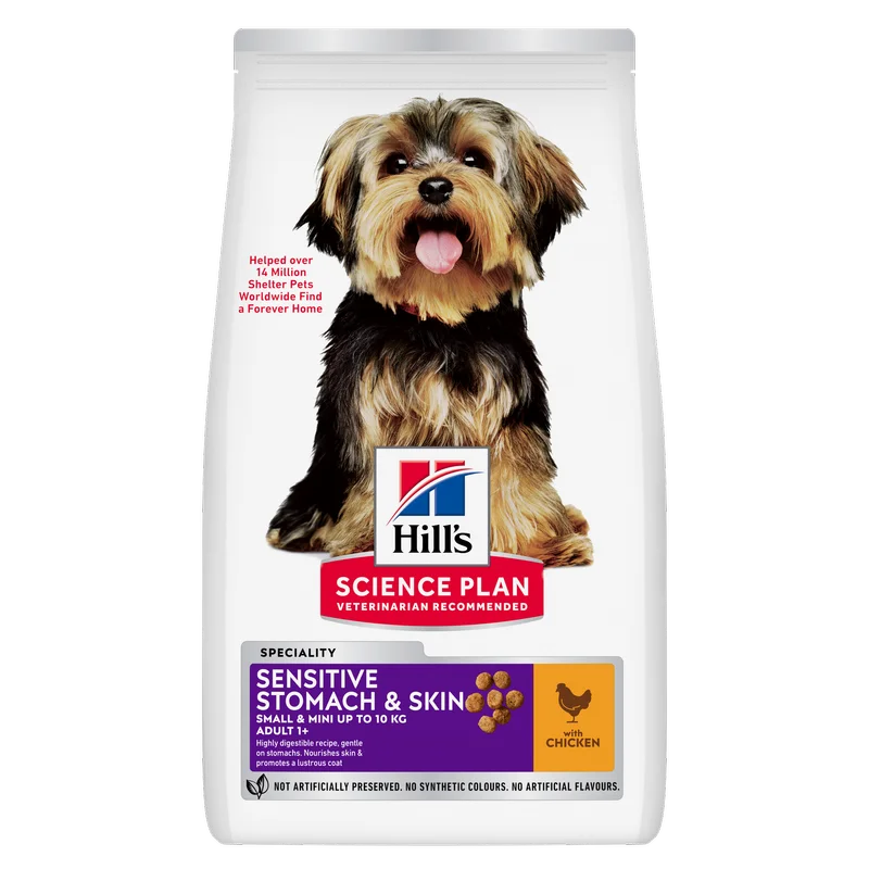 Caini - Hill's Science Plan Sensitive Stomach & Skin cu Pui pentru caini de rasa mica