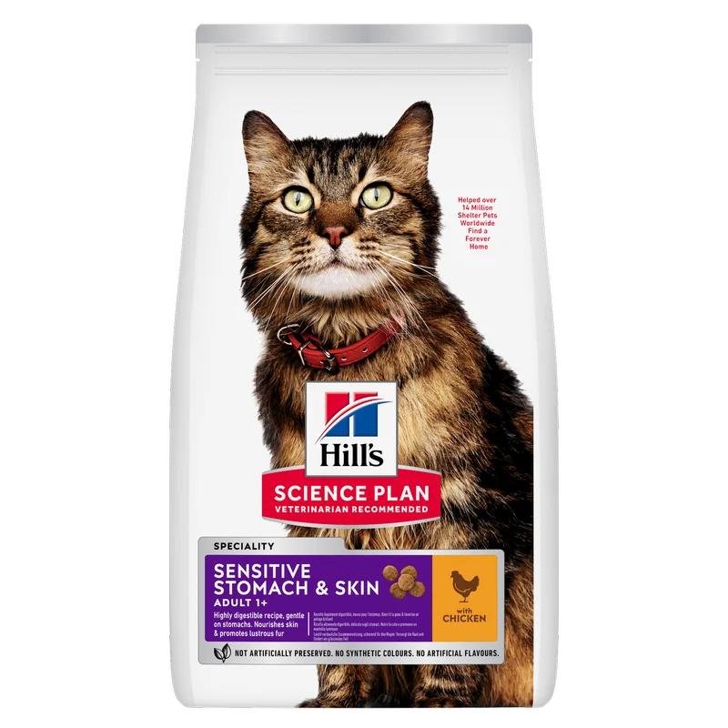 Hill's Science Plan Sensitive Stomach & Skin cu Pui pentru pisici adulte