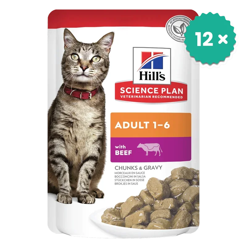 Hrana pentru Pisici - Pachet econom 12 x Hill's Science Plan cu Vita in sos pentru pisici adulte