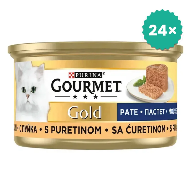 Hrana umeda pentru pisici - Pachet econom 24 x Gourmet Gold Pate de Curcan pentru pisici