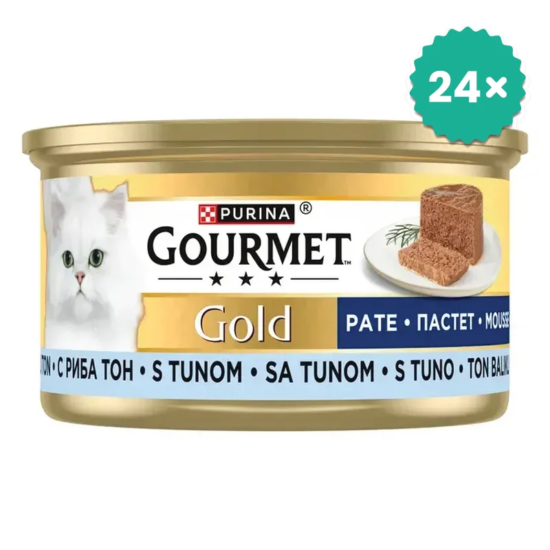 Hrana umeda pentru pisici - Pachet econom 24 x Gourmet Gold Pate de Ton pentru pisici