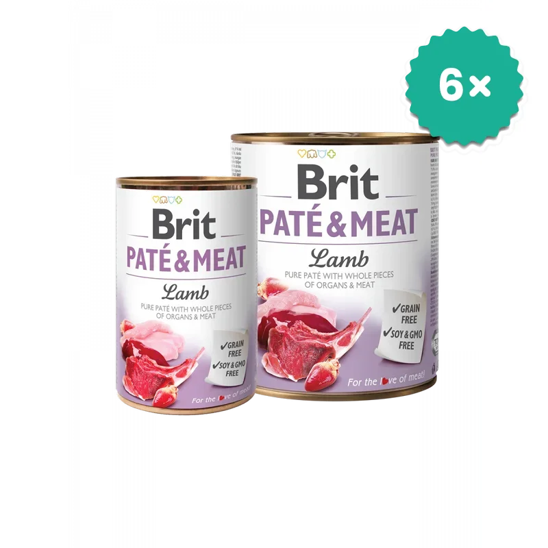 Formule speciale pentru Caini - Pachet econom 6 x Brit Pate & Meat Miel hrana completa pentru caini
