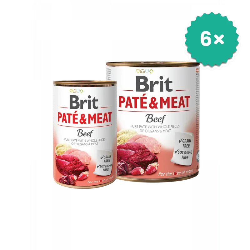 Formule speciale pentru Caini - Pachet econom 6 x Brit Pate & Meat Vita hrana completa pentru caini