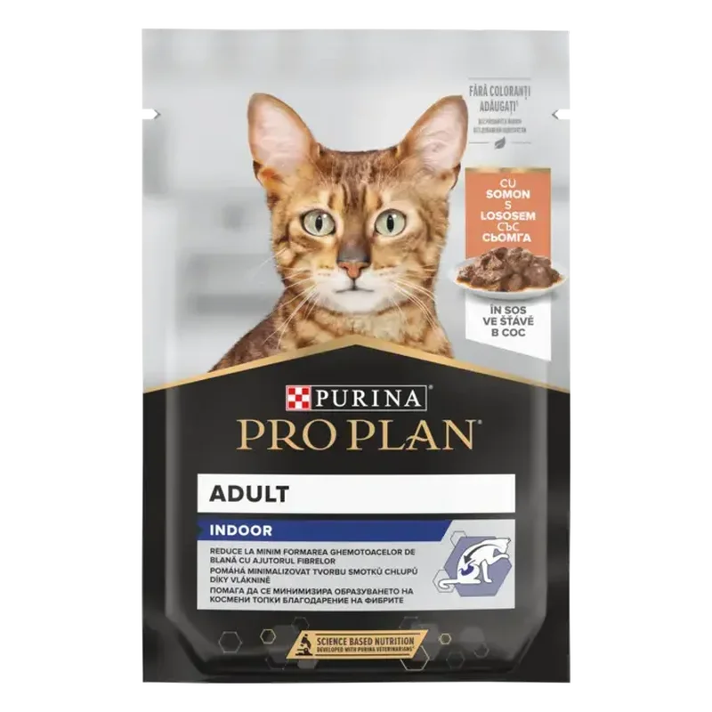 PRO PLAN Indoor Somon in sos pentru pisici adulte