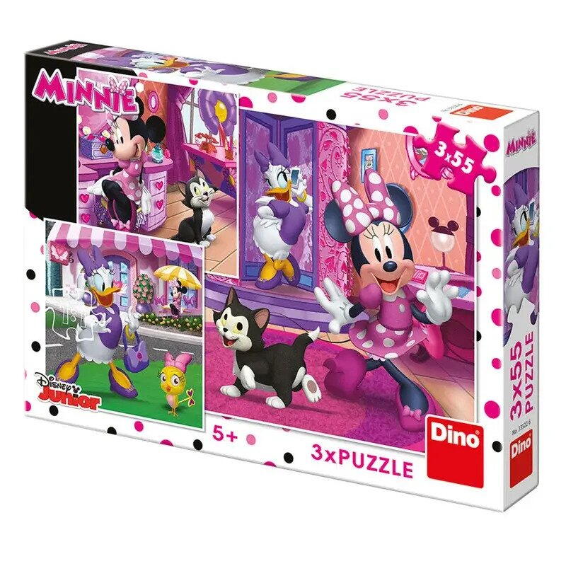 Puzzle-uri clasice - Puzzle 3 in 1 - O zi cu Minnie (55 piese)